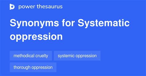 systemic oppression synonym|More.